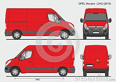 Opel Movano Cargo Van L2H2 2015 Editorial Stock Photo