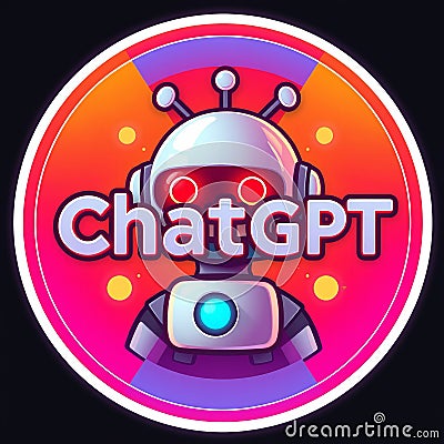 Open the AI logo, the AI chatbot, the chatgpt graphic, copy the space text, and render it in three dimensions. Stock Photo