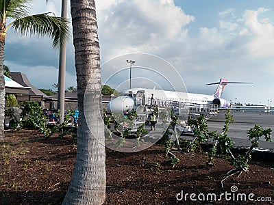 Open air commercial airport Kona Big Island Hawaii Editorial Stock Photo