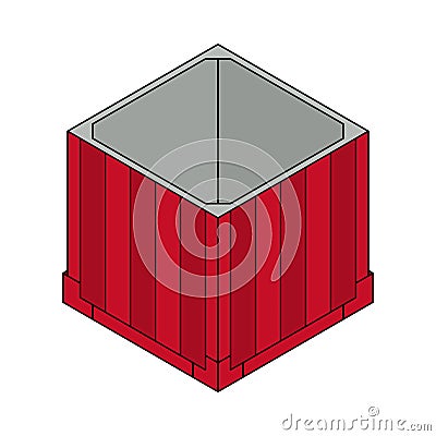 Open air drop box from the game PlayerUnknowns Battlegrounds. PUBG. Isometric container. Battle royal concept. Vector. Vector Illustration