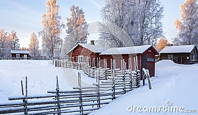 Open-air musem in Gammelstad, Sweden Stock Photo