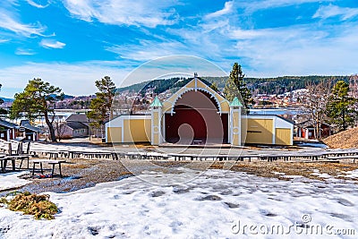 Open-air stage at the Jamtli open-air museum in Ostersund, Sweden Stock Photo