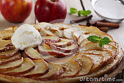 Open apple pie Stock Photo