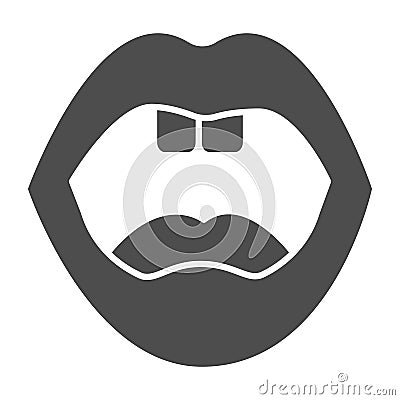 Open baby mouth solid icon, child body concept, Open baby lips sign on white background, child lips icon in glyph style Vector Illustration