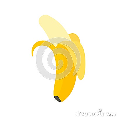 Open banana icon, flat style Vector Illustration