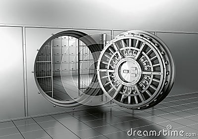 Open bank vault Stock Photo