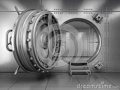 Open Bank Vault Door Stock Photo