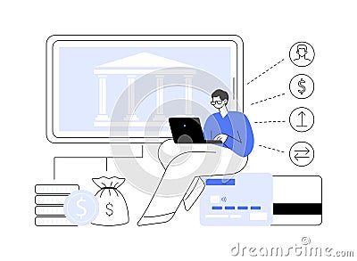 Open banking platform abstract concept vector illustration. Vector Illustration