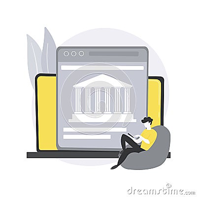 Open banking platform abstract concept vector illustration. Vector Illustration