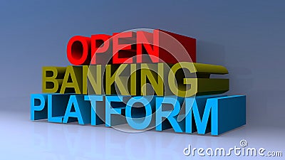 Open banking platform on blue Stock Photo