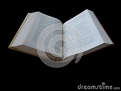 Open bible Book on black backscreen Stock Photo