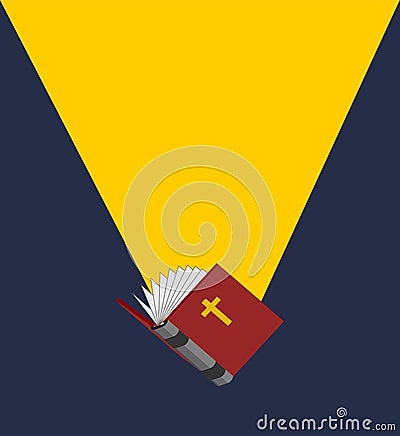 Open bible and holy light. Religion vector illustration Vector Illustration