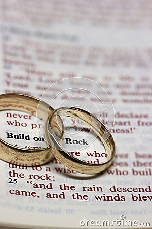 Open bible passage about stability and strength in oneâ€™s life. Stock Photo
