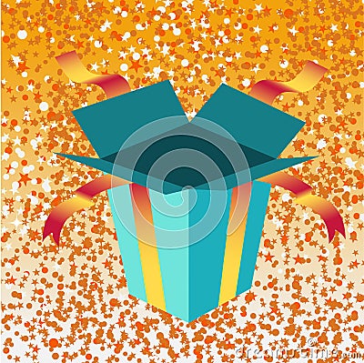 Open birthday giftbox Vector Illustration