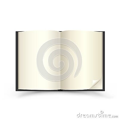 Open black book Vector Illustration