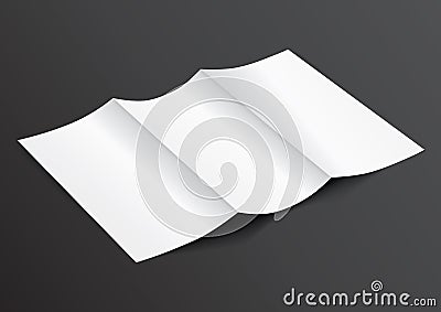 Open Blank Folded Trifold DL Flyer for Mock up - Vector Il Vector Illustration