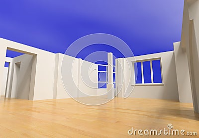 Open blank interior Stock Photo