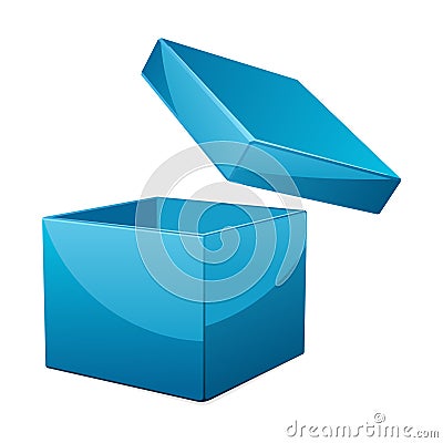 Open blue gift box Vector Illustration
