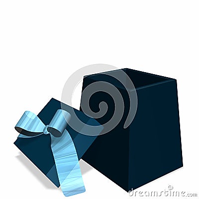 Open Blue Gift Box Stock Photo