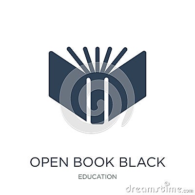 open book black cover icon in trendy design style. open book black cover icon isolated on white background. open book black cover Vector Illustration