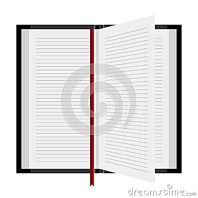 Open book with a bookmark Vector Illustration