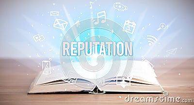 Open book with business inscription Stock Photo
