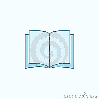 open book 2 colored line icon. Simple colored element illustration. open book outline symbol design from Scientifics study set on Cartoon Illustration