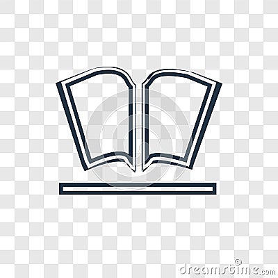 Open book concept vector linear icon isolated on transparent background, Open book concept transparency logo in outline style Vector Illustration