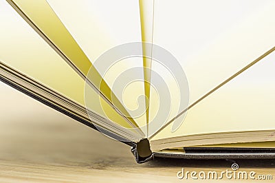 Open book on desk Stock Photo