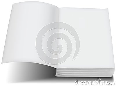 Open book front page paperback limp binding Vector Illustration