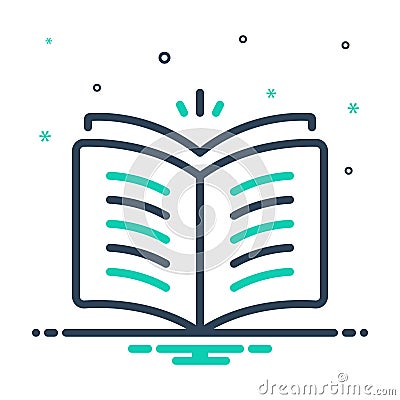 Mix icon for Open Book, knowledge and magazine Vector Illustration