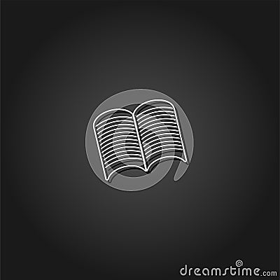 Open book icon flat. Vector Illustration