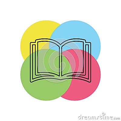 Open book icon Cartoon Illustration