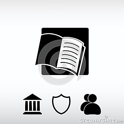 Open book icon, vector illustration. Flat design style Vector Illustration