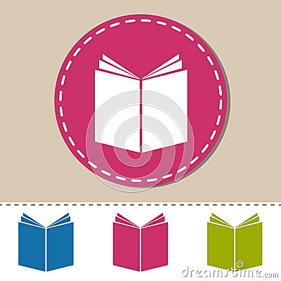 Open Book Icons - Colorful Vector Set - Isolated On White Stock Photo