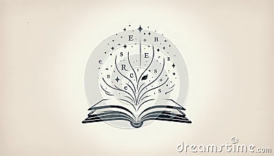 Magical book of poetry and knowledge Stock Photo