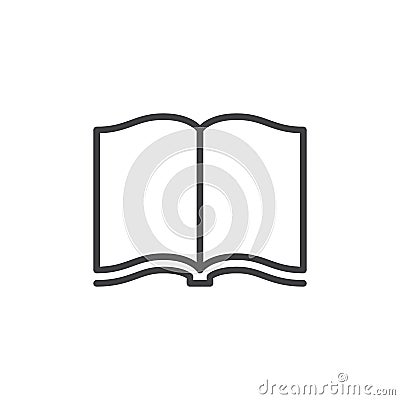 Open book line icon, outline vector sign, linear style pictogram isolated on white Vector Illustration