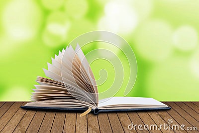 open book, note lists of pages on move Stock Photo