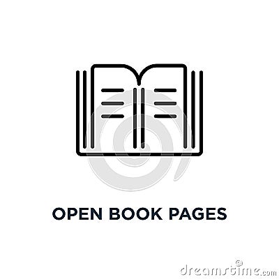 Open book pages icon. Linear simple element illustration. Librar Vector Illustration