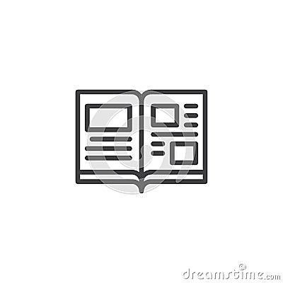 Open book pages outline icon Vector Illustration