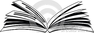 Open book with ruffled pages icon resizable editable vector in black color Stock Photo