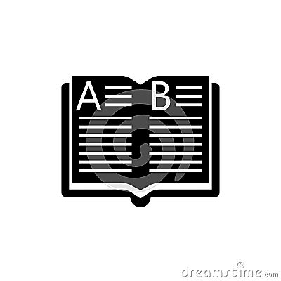 Open book solid icon, education and school element Vector Illustration