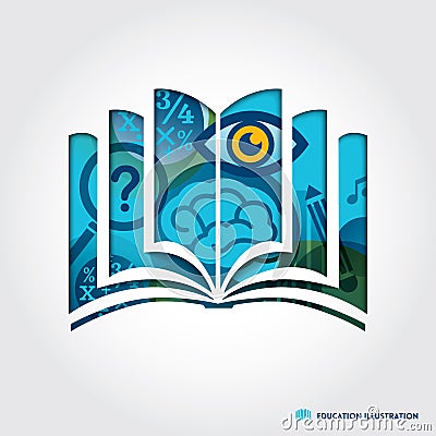 Open book symbol education concept illustration Vector Illustration