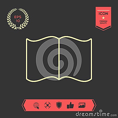 Open book symbol icon . Graphic elements for your design Vector Illustration