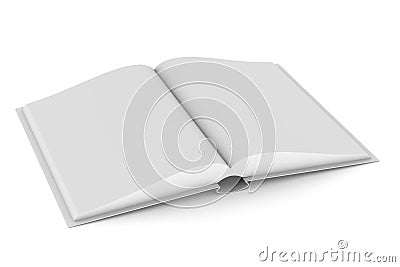 Open book on white background. Isolated 3D illustration Cartoon Illustration