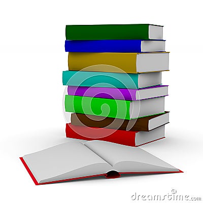 Open book on white background. Isolated 3D illustration Cartoon Illustration