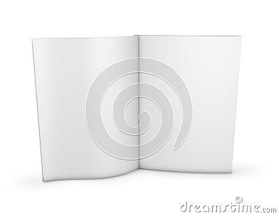 Open booklet with blank pages presentation mock up. Cartoon Illustration