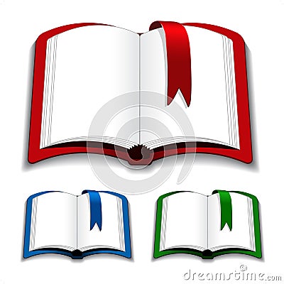 Open books with bookmark Vector Illustration