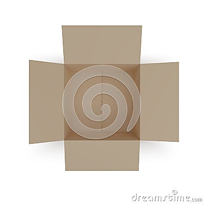 Open box top view. paper parcel. Realistic carton. Vector illustration Vector Illustration