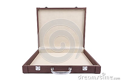 Open brown case Stock Photo
